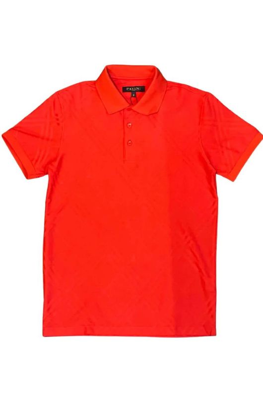 Diamond Diagonal Pattern Short Sleeve Polo