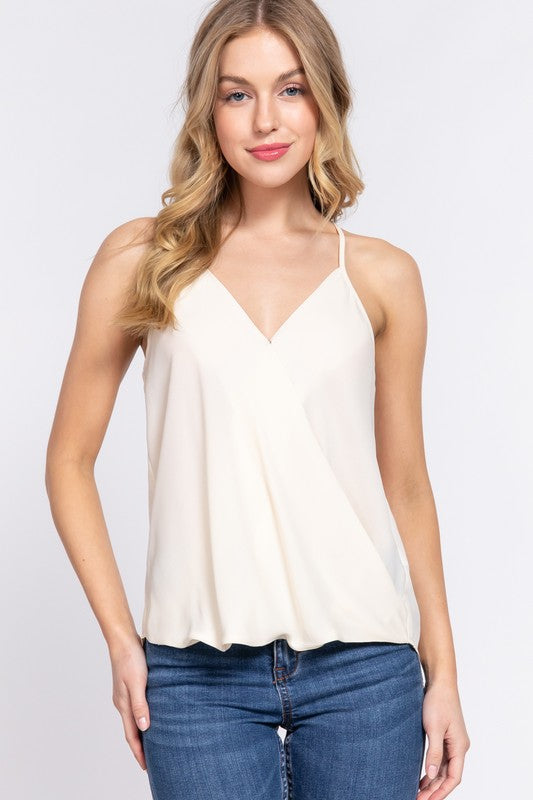 V-Neck Cross Front Cami Tank