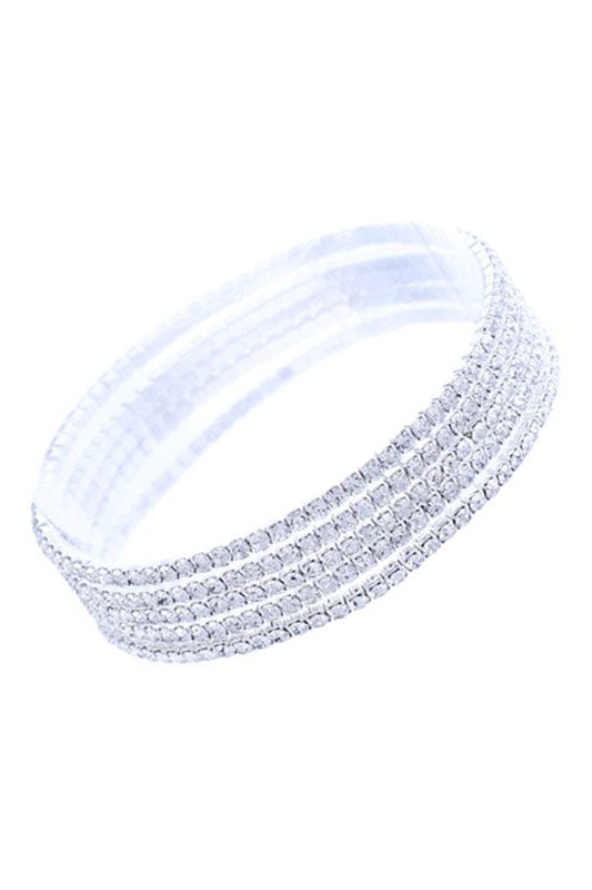 2MM 5 Strand Elastic Crystal Bracelet