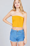 Basic Crop Tube Top Front Gold